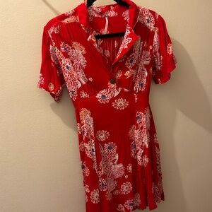 Free People Red Floral Dress, size XS